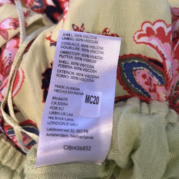 NWT FREE PEOPLE bali citrus skies lime red Floral Yellow Jumpsuit size XS - Picture 10 of 13